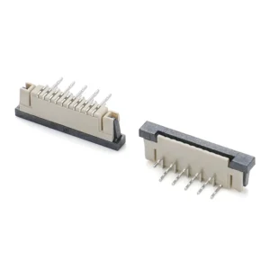 1.0mm pitch DIP 90 degree opposite position ZIF with slot FFC/FPC connector