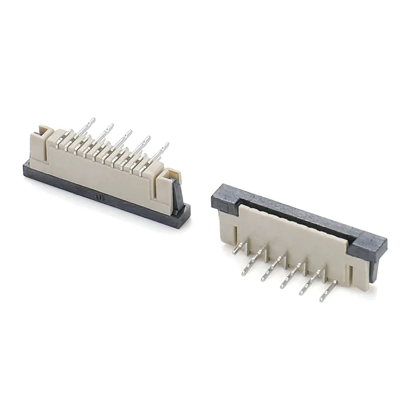 1.0mm pitch DIP 90 degree opposite position ZIF with slot FFC/FPC connector