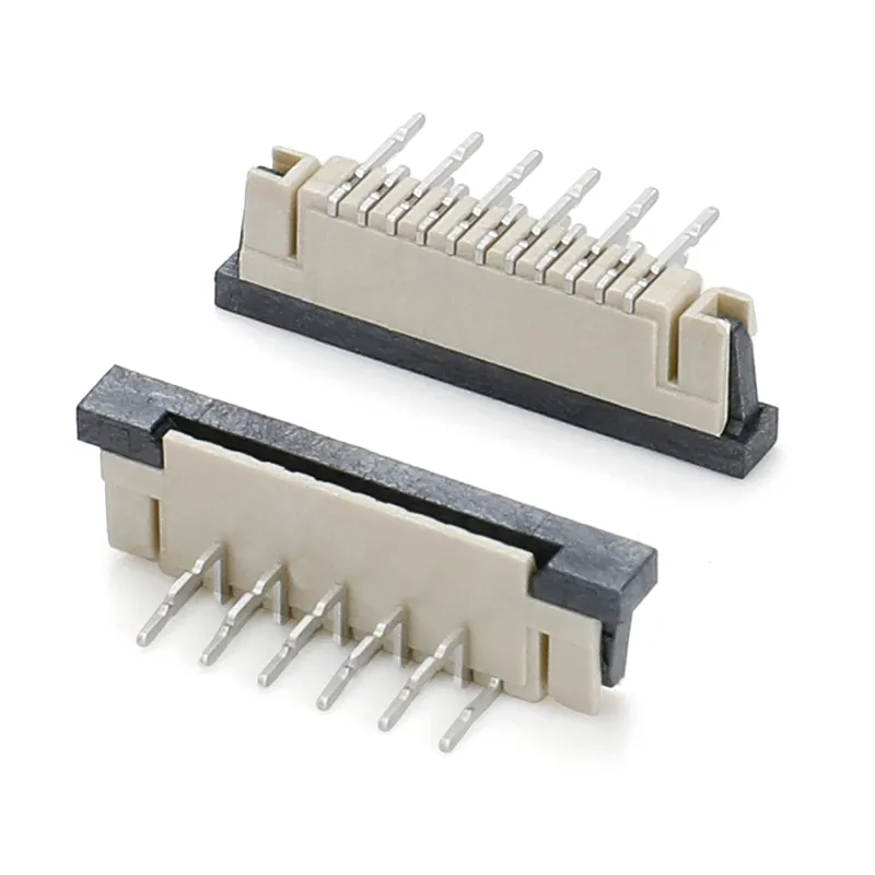 1.0mm pitch DIP 90 degree opposite position ZIF with slot extended needle FFC/FPC connector