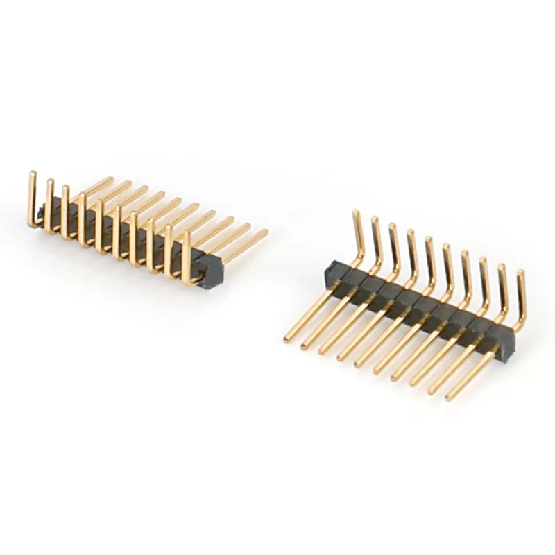 PH1.27mm 2.54mm single row right angle gold plating pin header