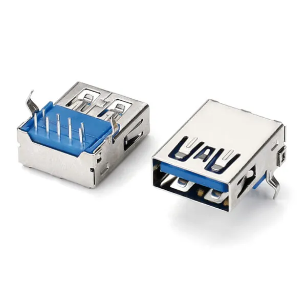 USB 3.0 type A connector female base bent socket bent pin connector
